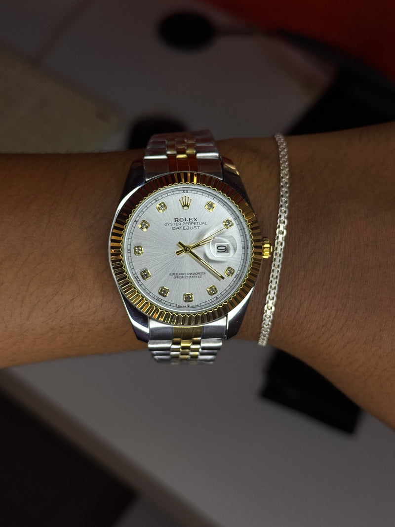 Rlx Diamond Bicolor Dorado Tablero Plateado